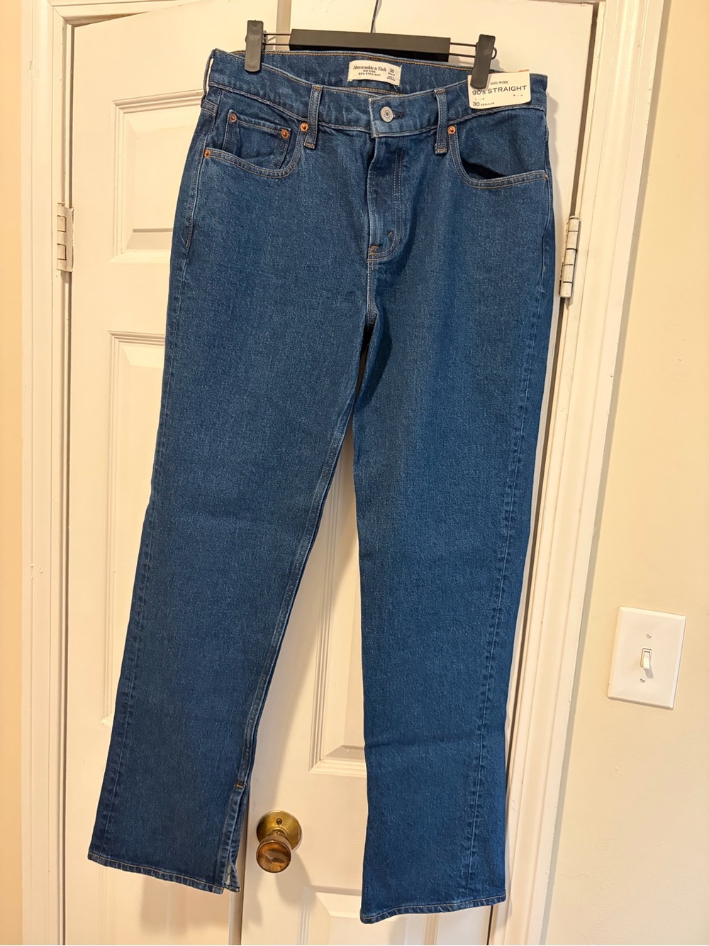 Abercrombie Women's Straight-Leg Jeans - Dark Blue